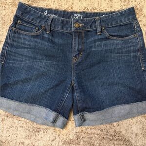 LOFT Dark Blue Jean Shorts